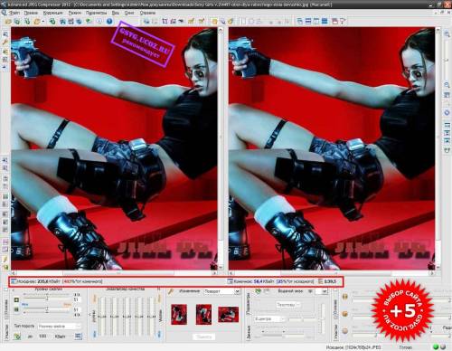 Advanced JPEG Compressor 2012 v.9.3.100 (x32/x64/RUS) - сжатие картинок в формате JPEG